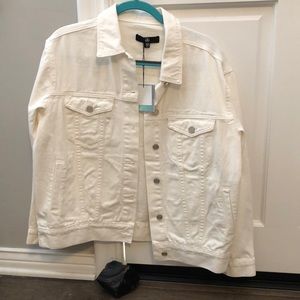 Missguided White Oversized Denim Jacket